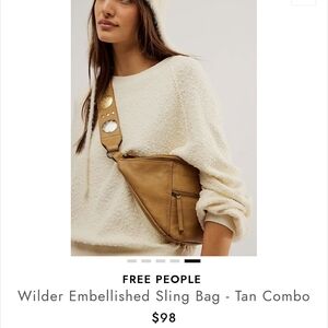 Free People Wilder Sling Bag - Tan Combo NWOT